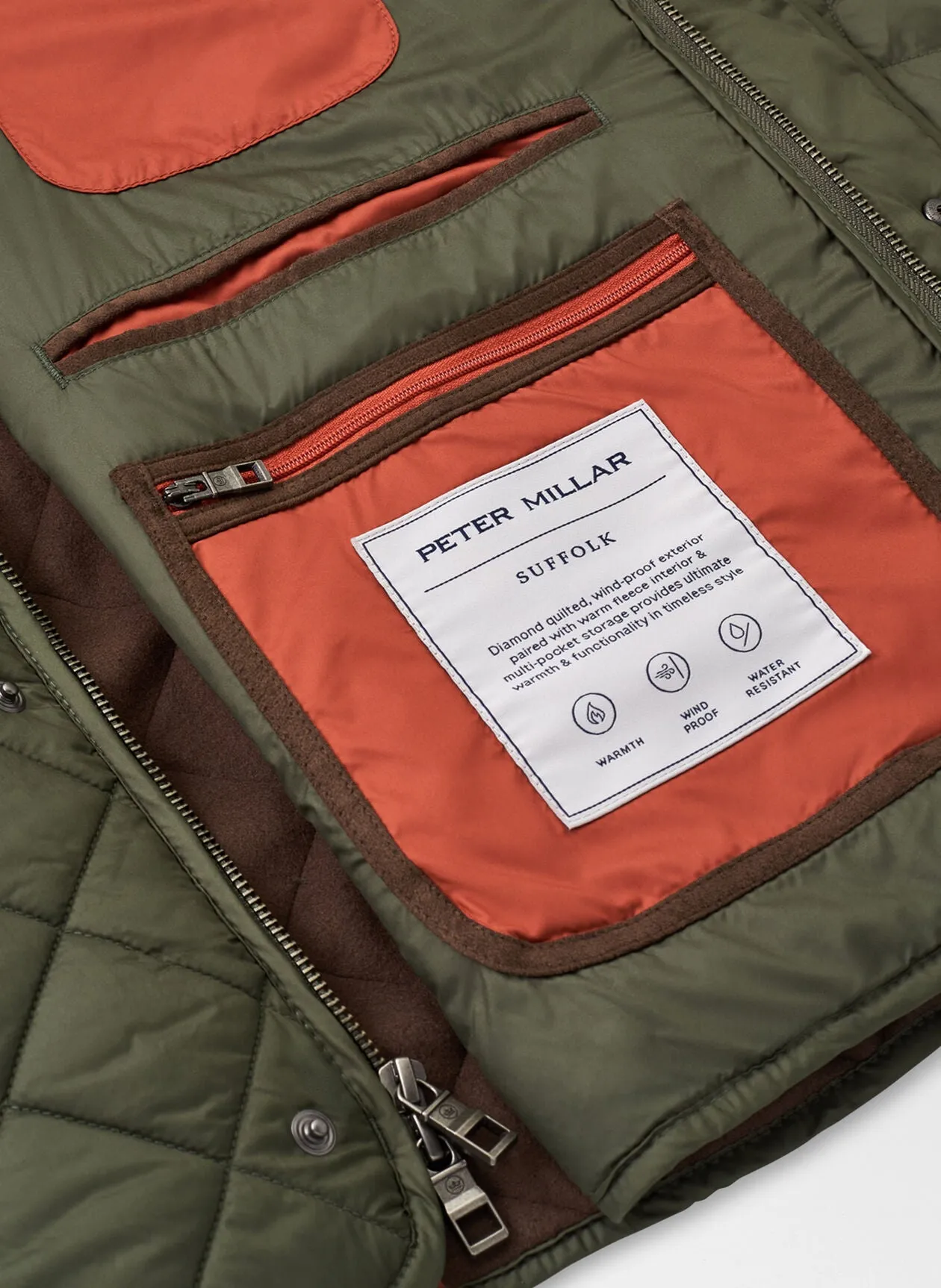 Peter Millar Suffolk Quilted Travel Coat - Olive