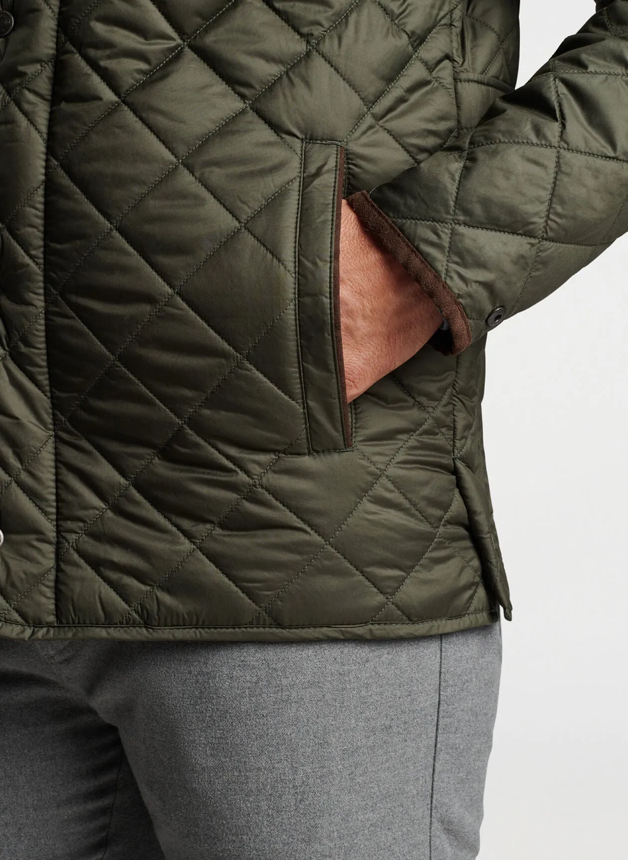 Peter Millar Suffolk Quilted Travel Coat - Olive