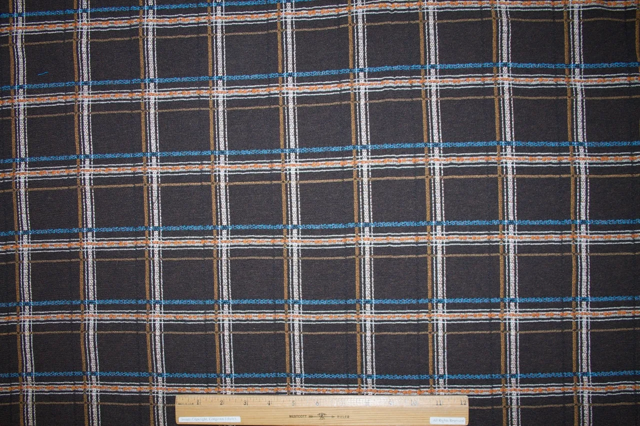 Plaid Cotton Double Cloth - Brown Tones