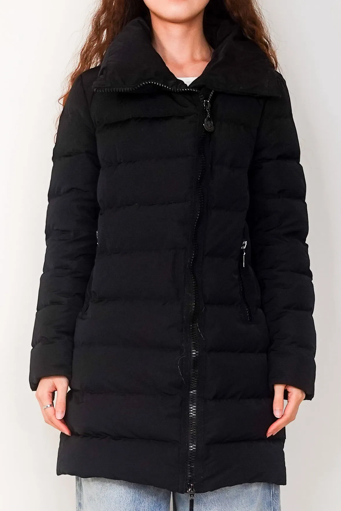 Quilted padded coat in black RRP £1500