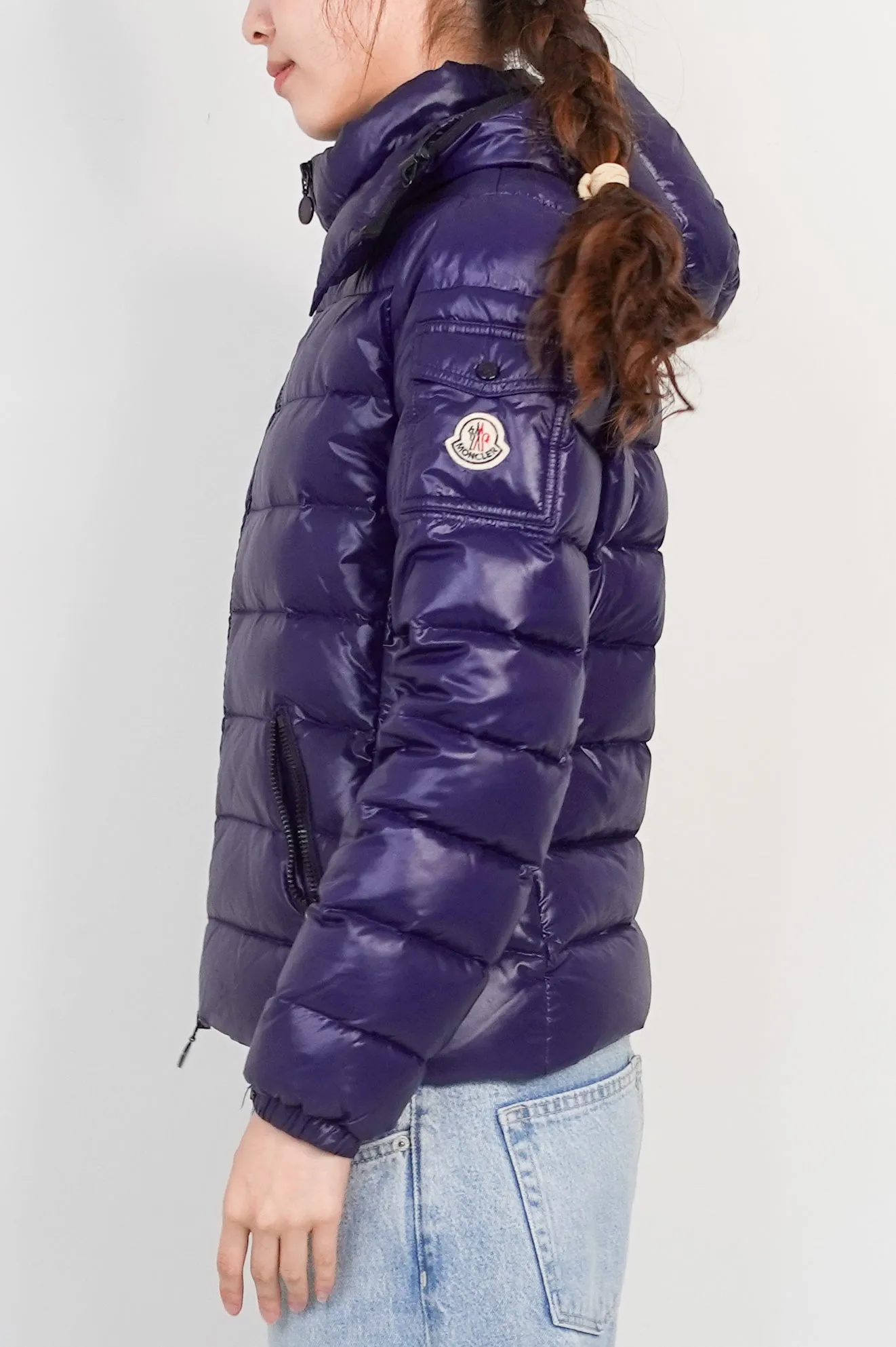 quilted padded coat in navy RRP £1500