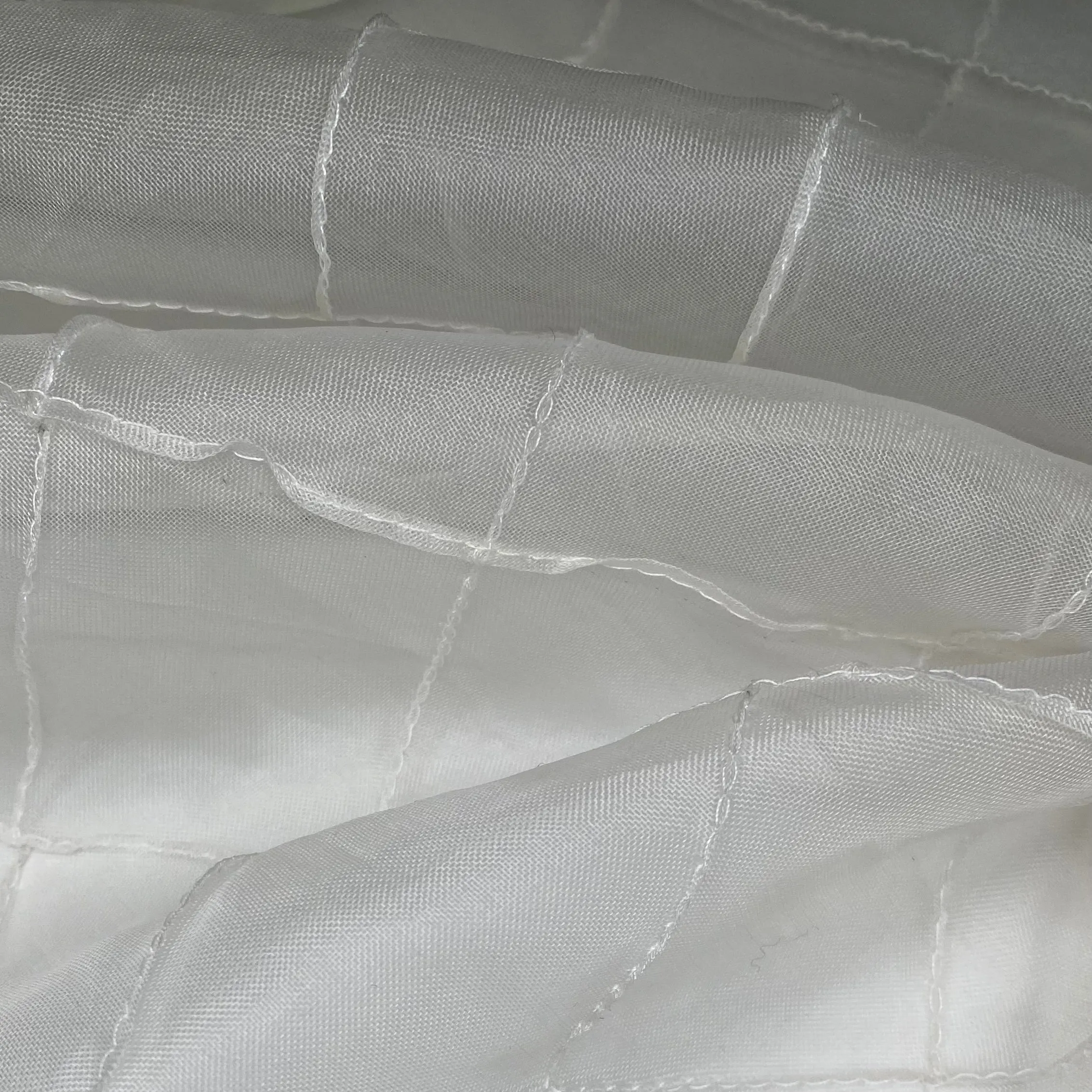 Quilted Silk Organza - White