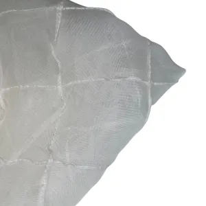 Quilted Silk Organza - White