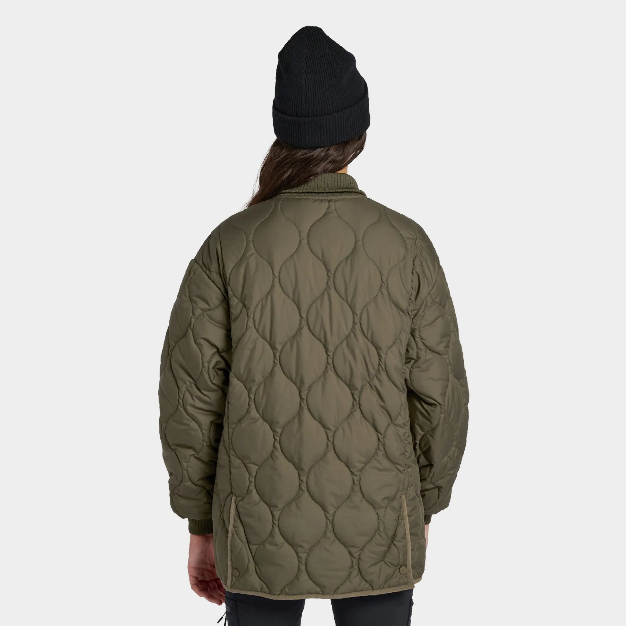 Rib Collar Quilted Coat