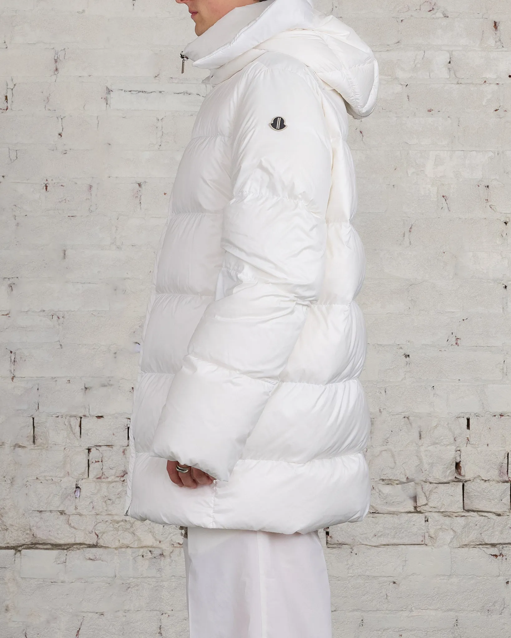 Rick Owens Moncler Hooded Cyclopic Coat Milk