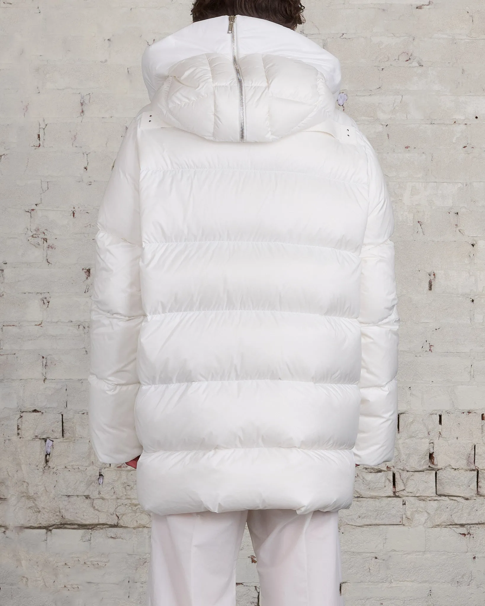 Rick Owens Moncler Hooded Cyclopic Coat Milk