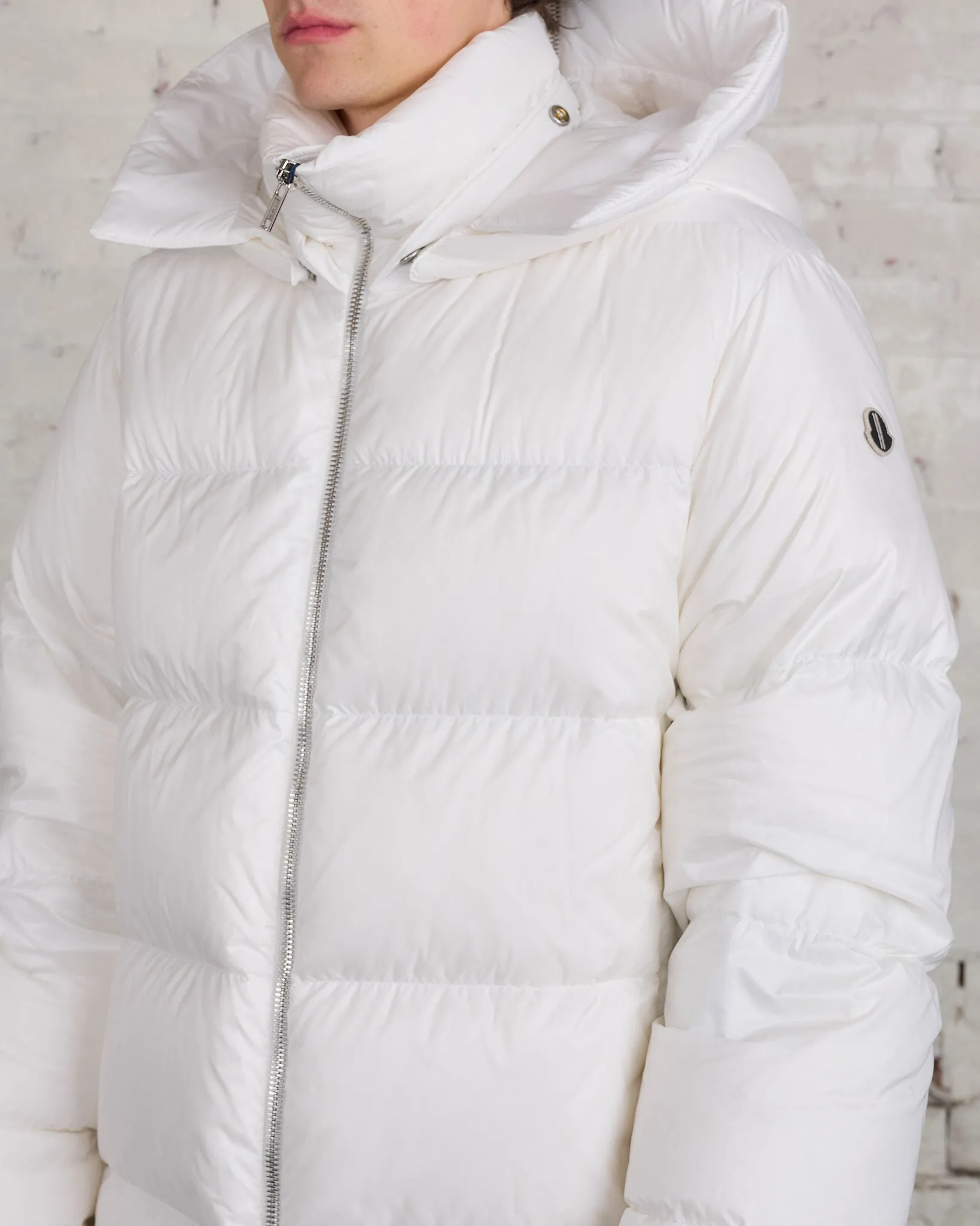 Rick Owens Moncler Hooded Cyclopic Coat Milk