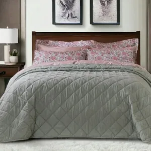 Sage Green Quilted Bedspread