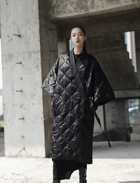 Satoko V-collar Quilted Coat by Marigold Shadows