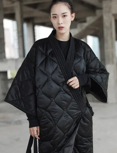 Satoko V-collar Quilted Coat by Marigold Shadows