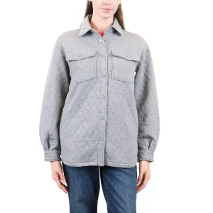 Snap Front Quilt Shirt Jacket