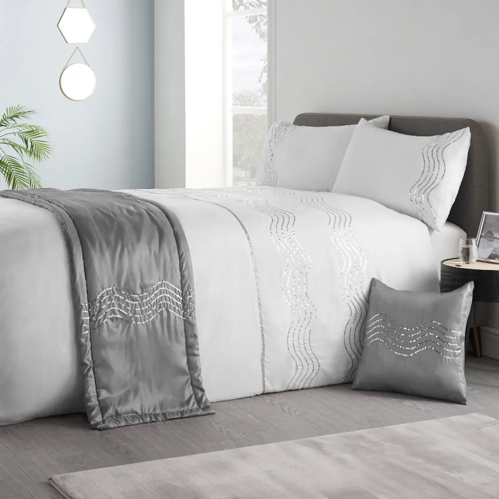 Sparkle Complete Bedding Set - White (Bed in a bag)