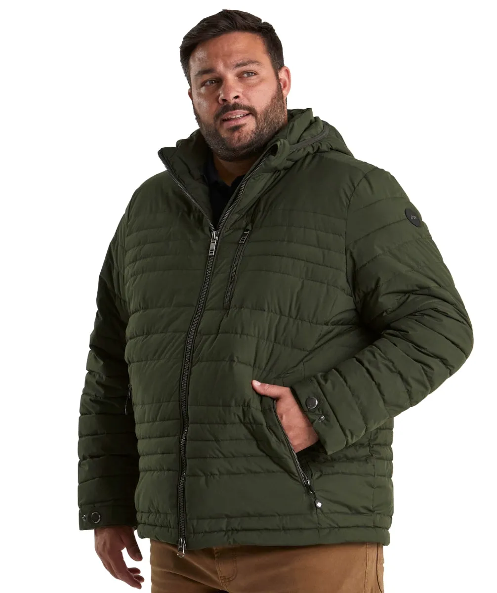 STOY Hugo Men’s Big and Tall Puffer Jacket Olive Sizes 5XL-6XL