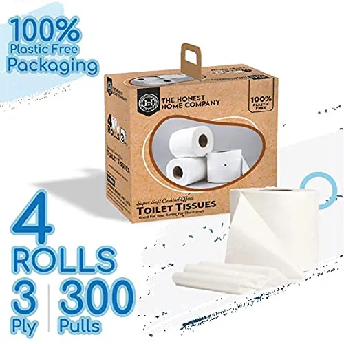 Super Soft 3 Ply Toilet Paper Tissue Roll- 1200 Pulls (Pack of 4)