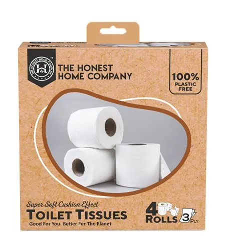 Super Soft 3 Ply Toilet Paper Tissue Roll- 1200 Pulls (Pack of 4)