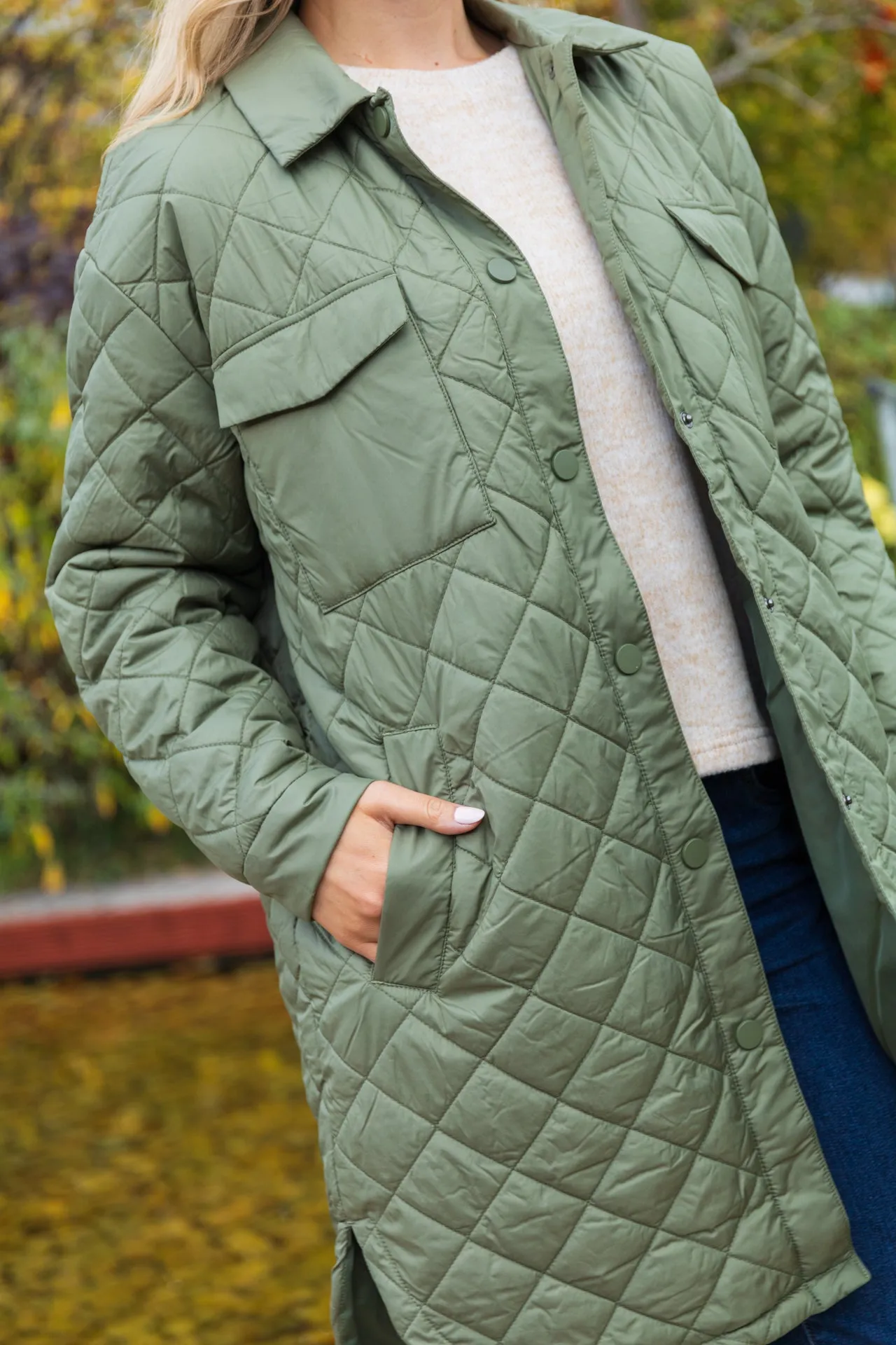 Tanzia Green Quilted Coat