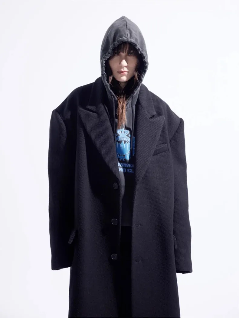 Unisex Luxury Oversized Extra Long Woolen Coat