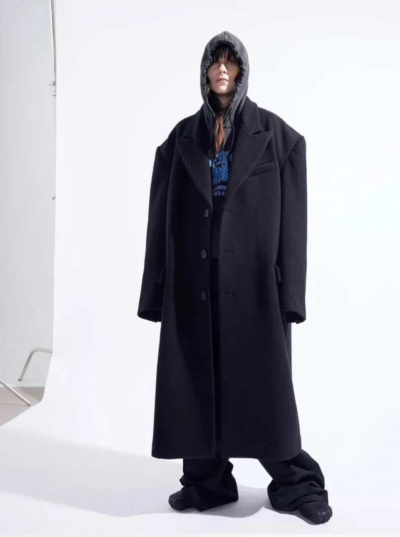 Unisex Luxury Oversized Extra Long Woolen Coat