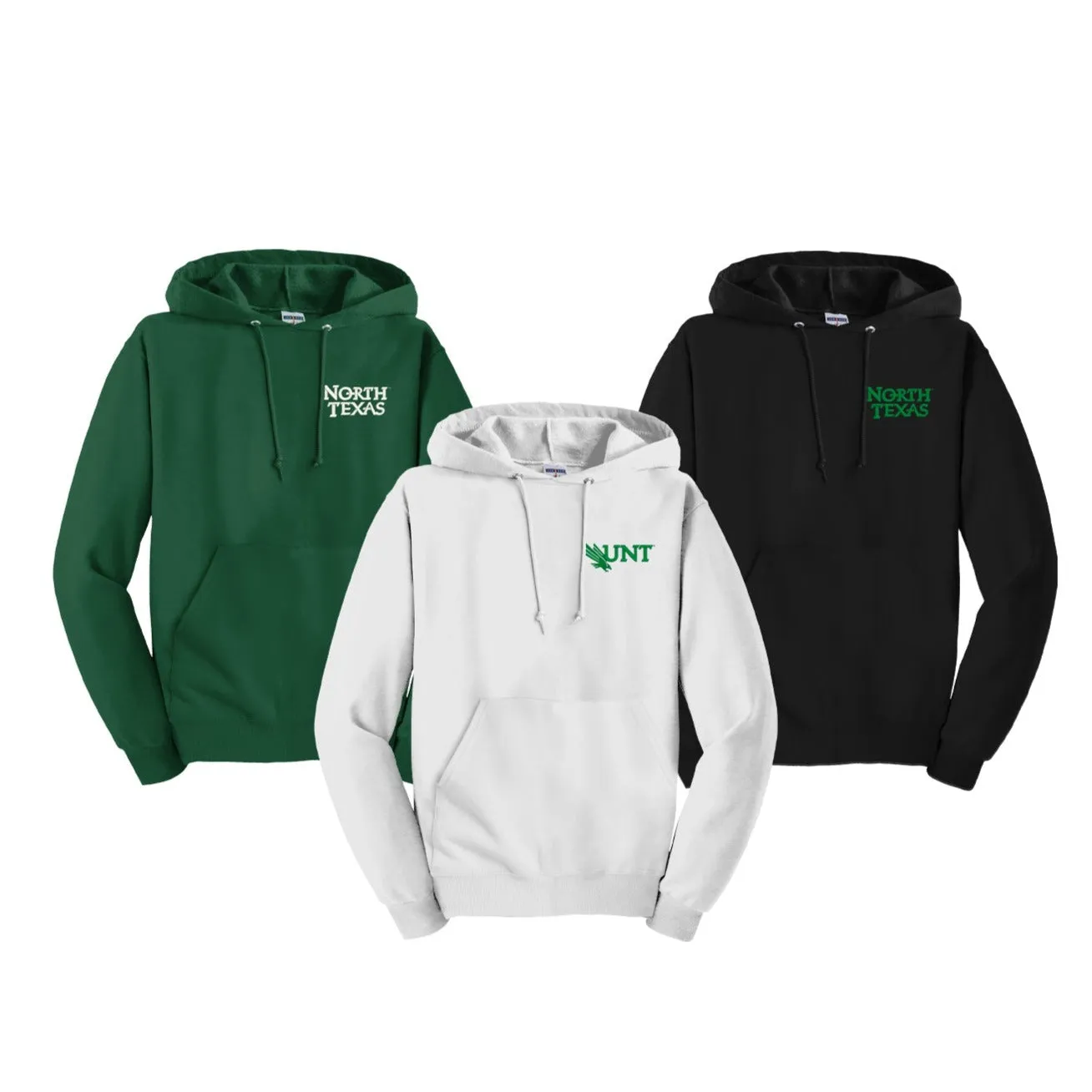 University of North Texas Hooded Pullover Sweatshirt - Embroidered Logo