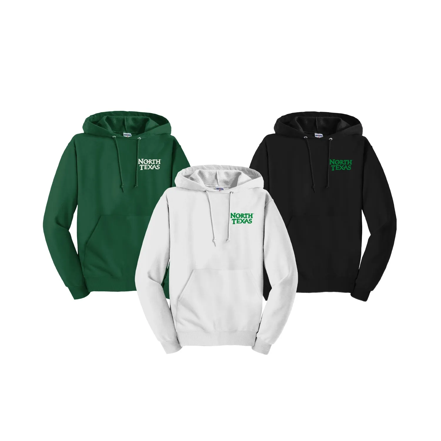 University of North Texas Hooded Pullover Sweatshirt - Embroidered Logo