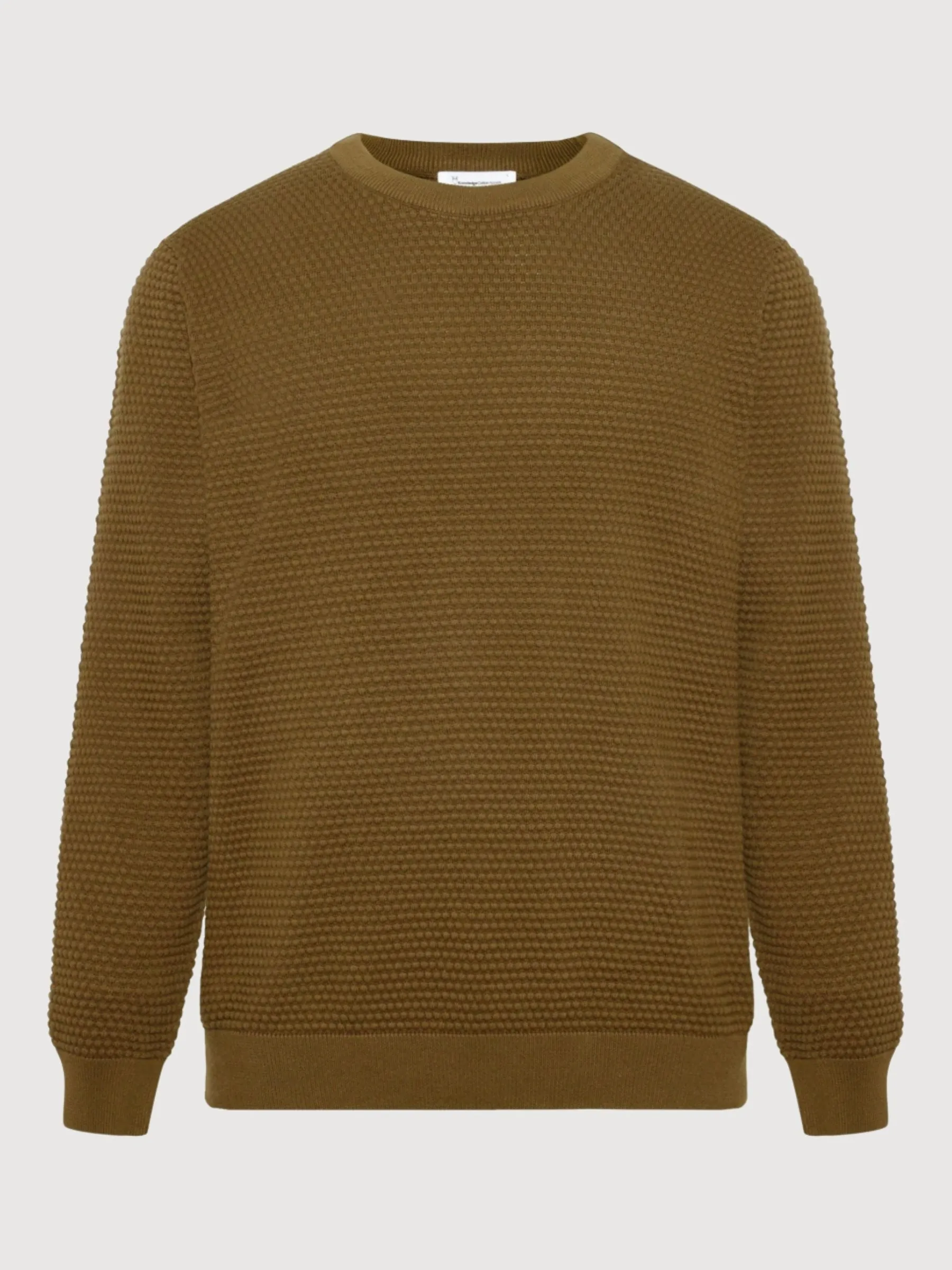 Vagn Pullover Bubble Knit Olive Man | Knowledge Cotton Apparel