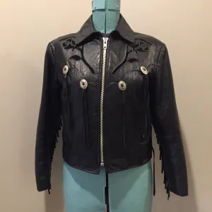 Vintage Bristol Golden Crown Black Leather Motorcycle Jacket, Made in Canada, SOLD