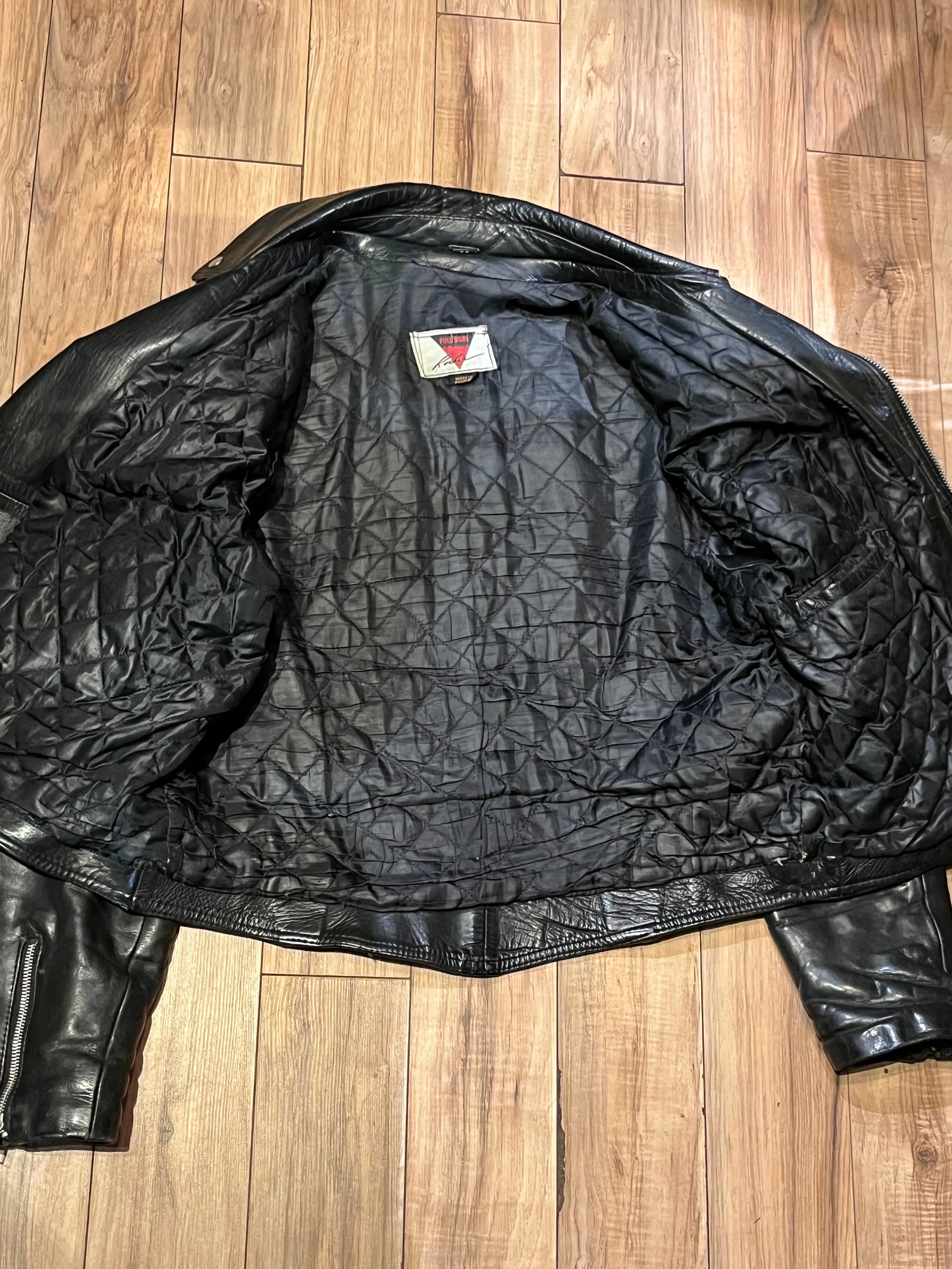 Vintage Full-Bore Rodeo Black Leather Moto Jacket