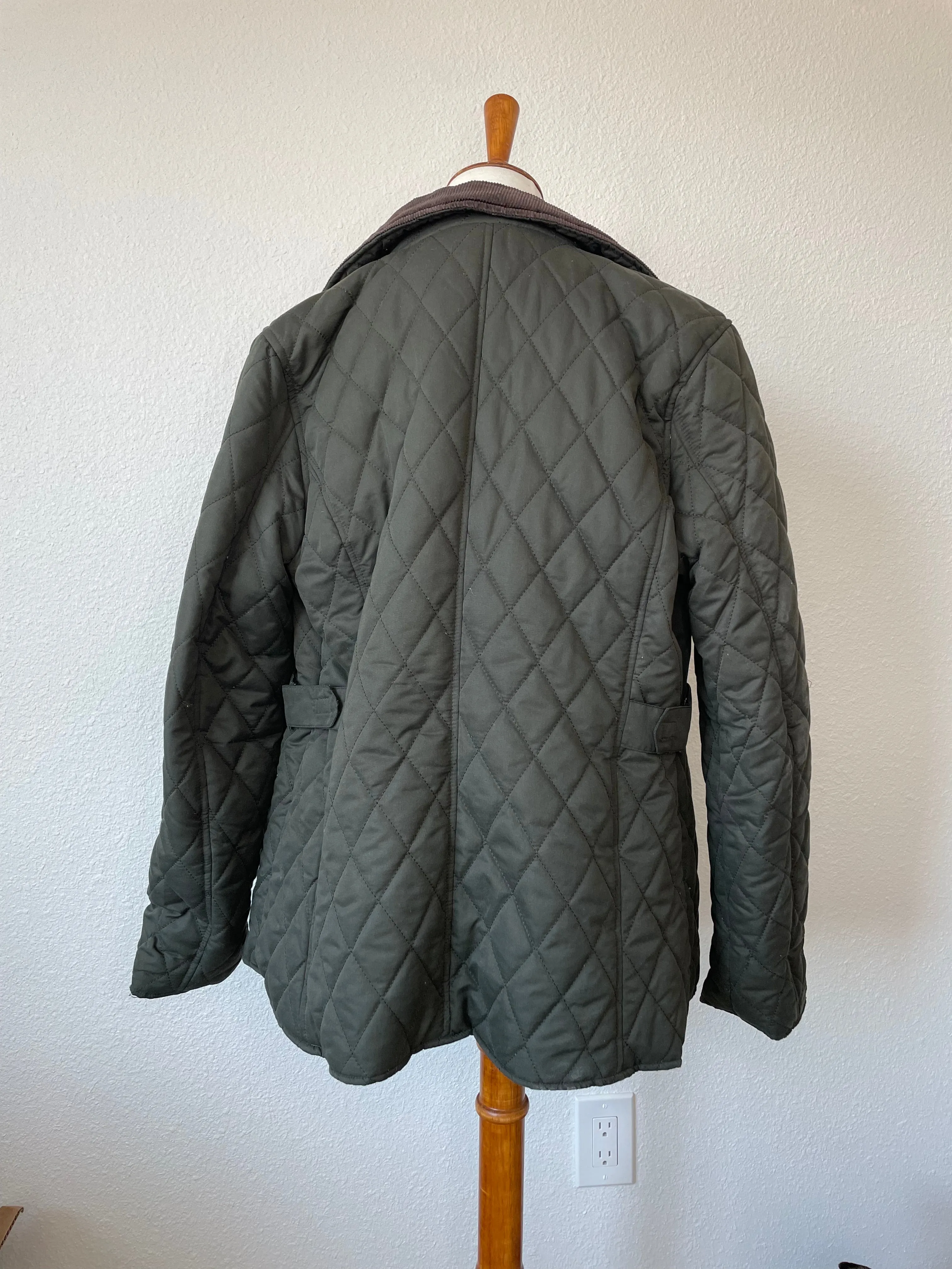 Vintage Green Quilted Coat (M)