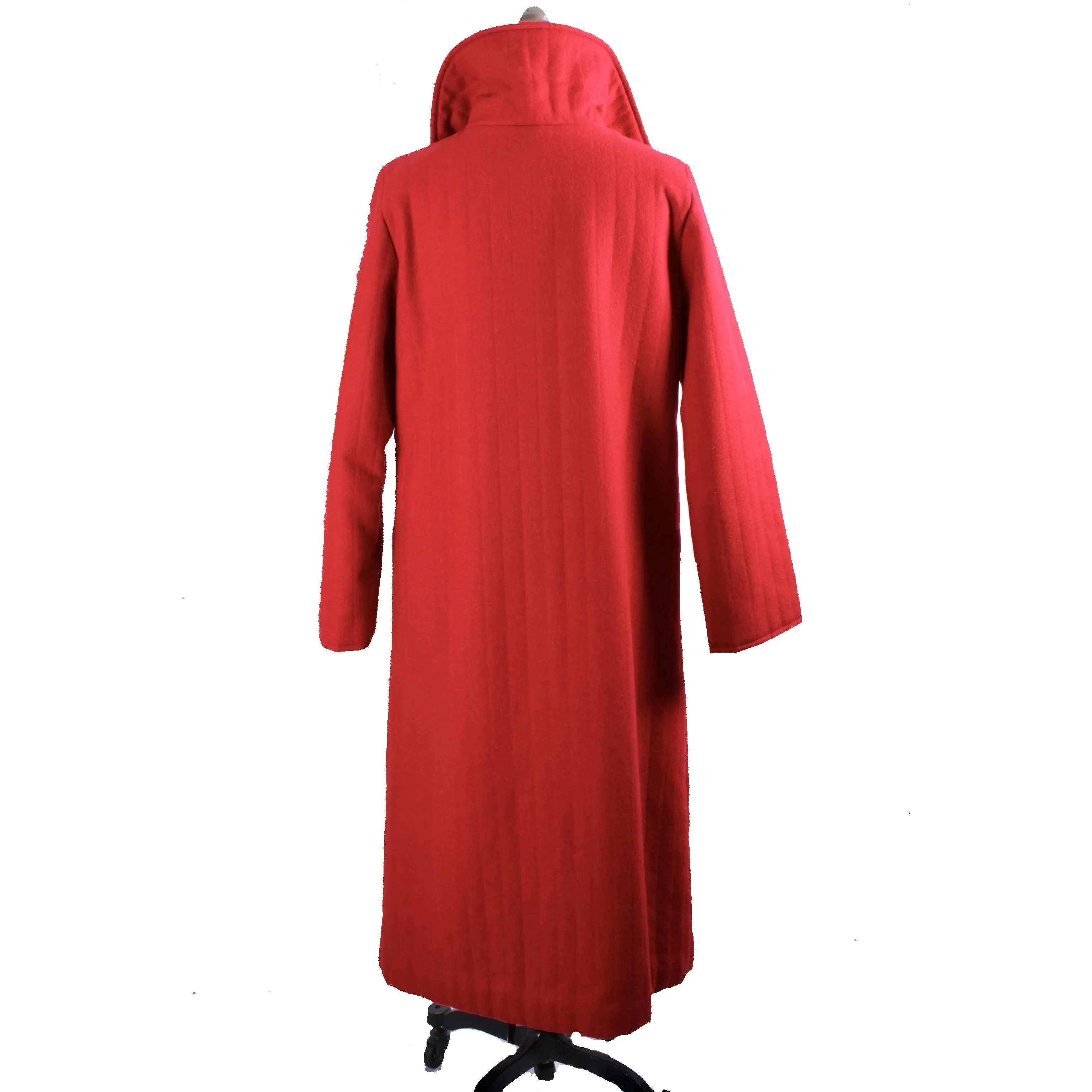 Vintage Vuokko Suomi Finland Coat Red Wool 1970s US Size 6-8 EU 38