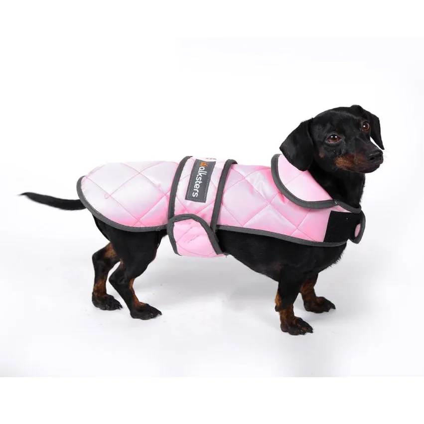 Walksters Dachshund Premium Quilted Coat in Pink