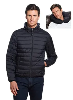 WEATHERPROOF Mens Puffer Jackets - Packable Travel Neck Pillow Alternative Down Puffer Jacket Men (S-3XL)