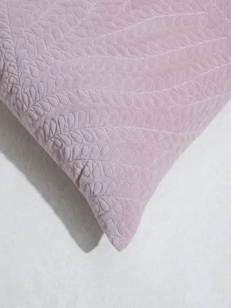 Westside Home Pink Leaf Quilted Cushion Cover