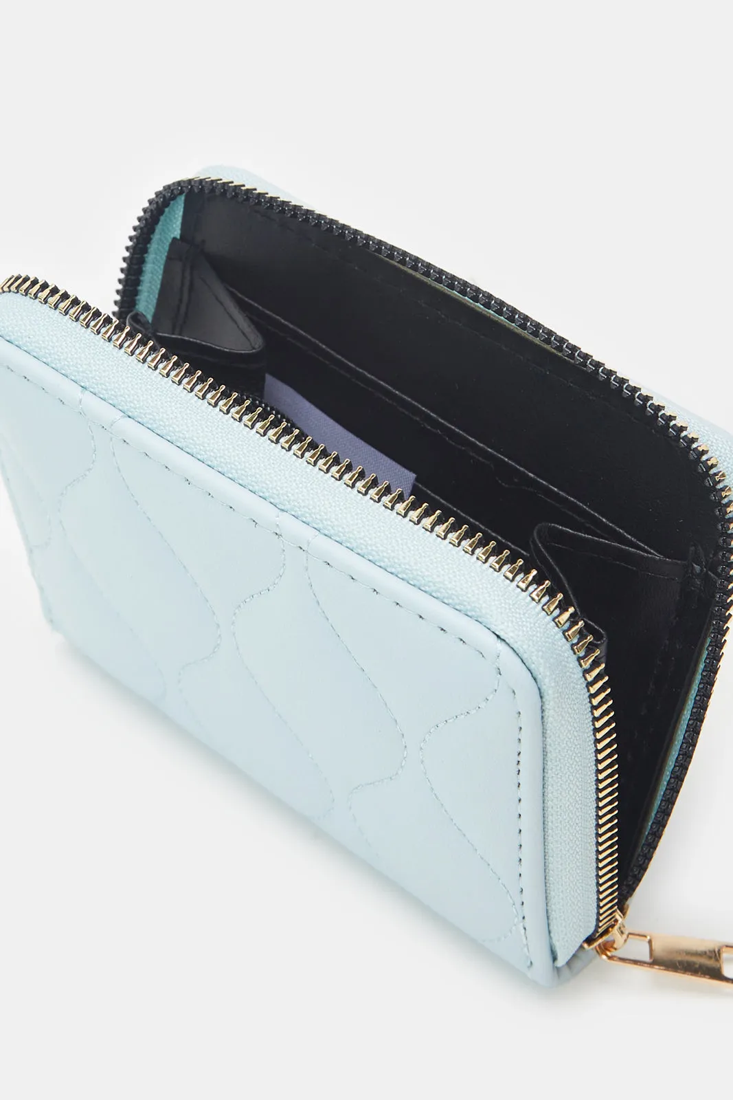 Women Blue Quilted Purse