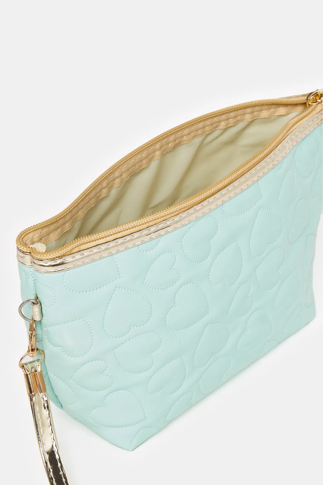 Women Mint Quilted Pouch