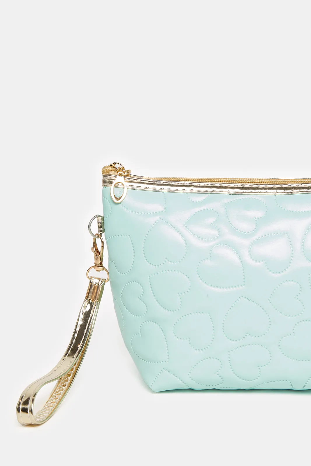 Women Mint Quilted Pouch