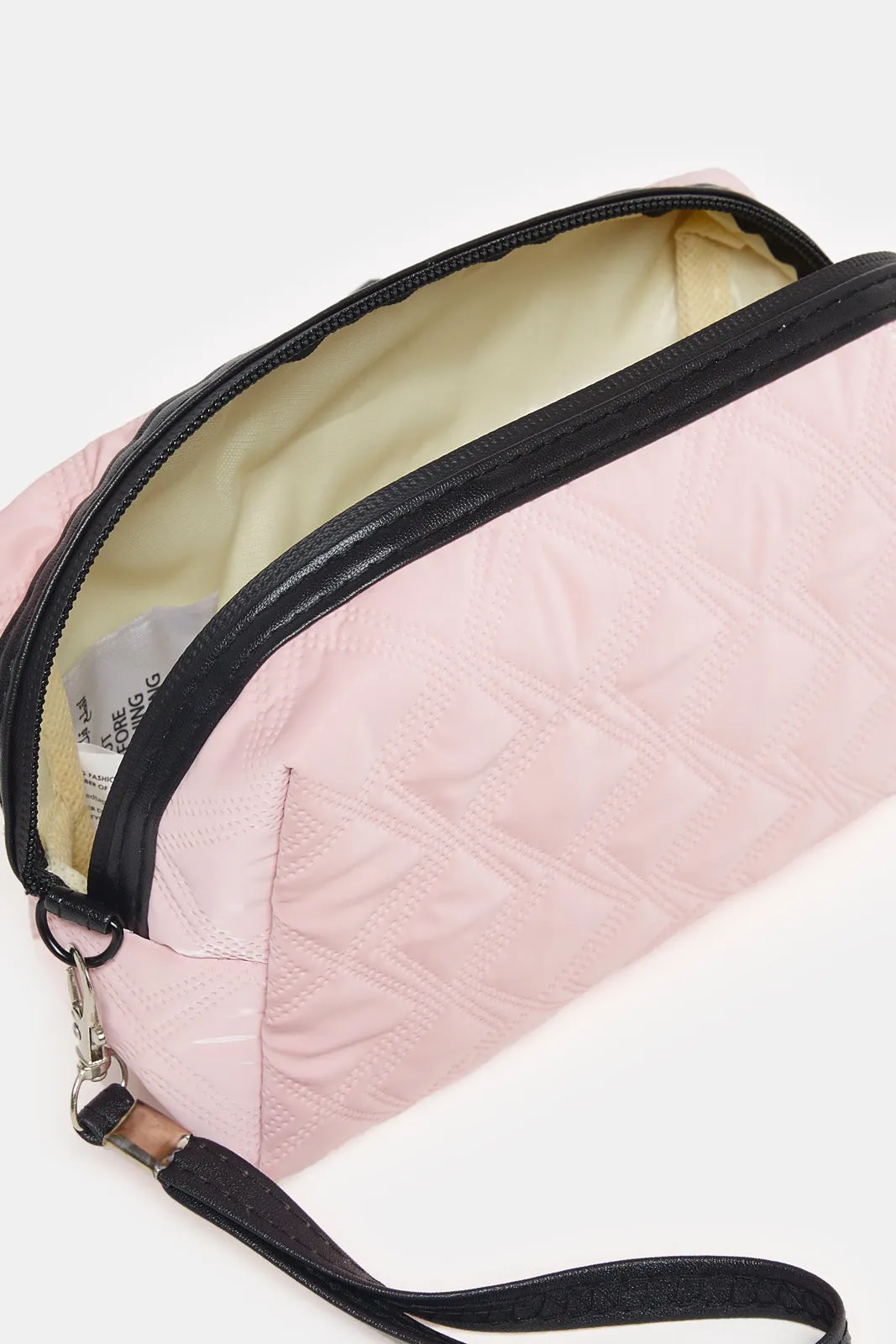 Women Pink Quilted Pouch