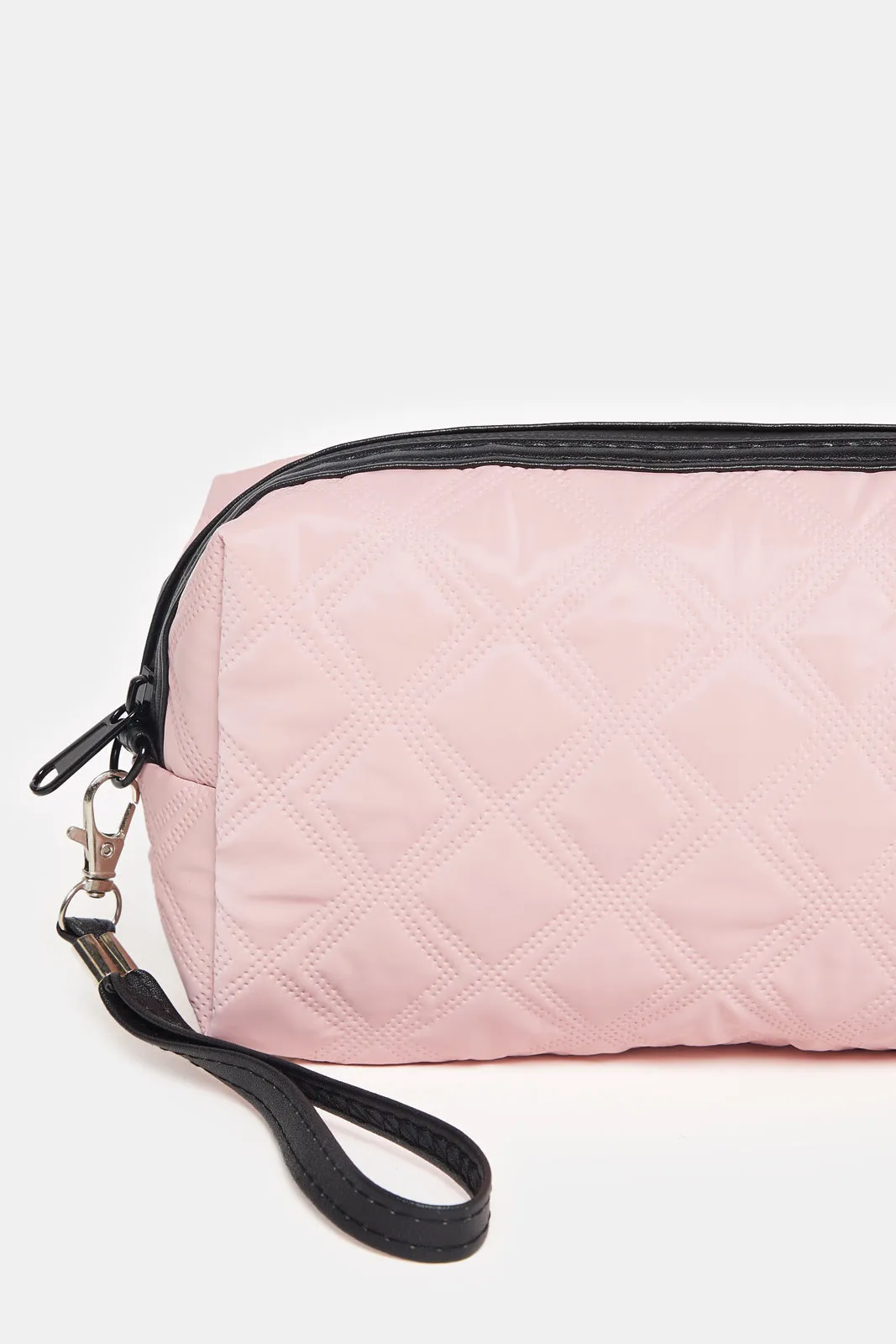 Women Pink Quilted Pouch