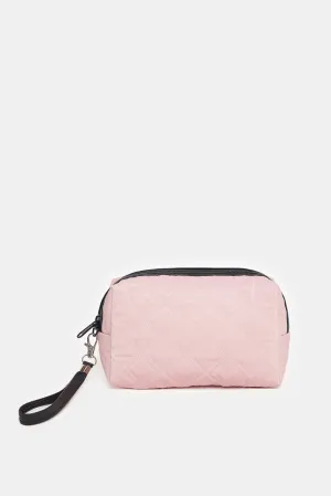 Women Pink Quilted Pouch