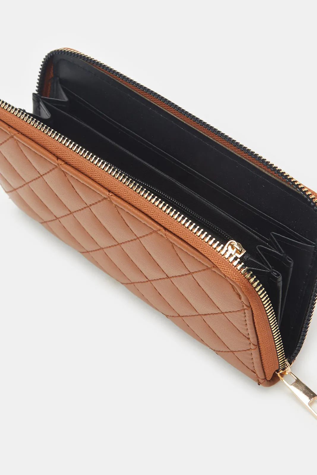 Women Quilted Tan Purse