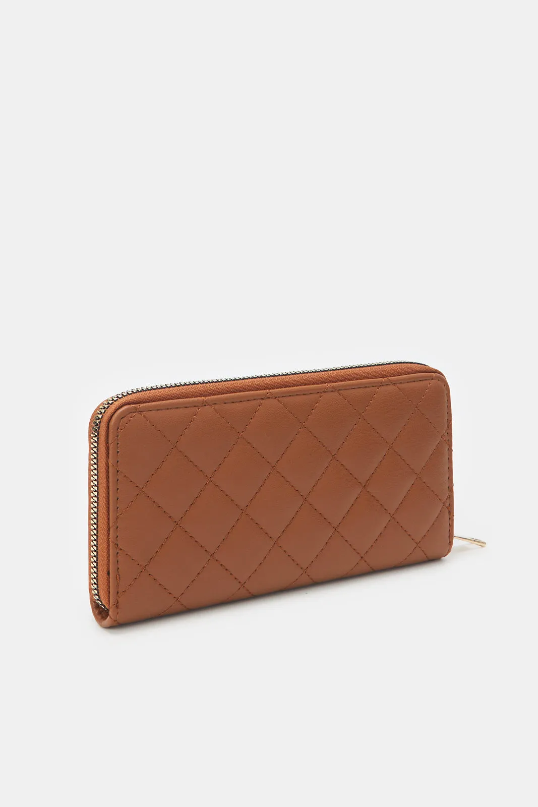 Women Quilted Tan Purse