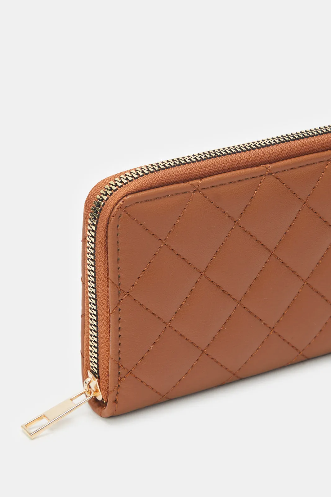 Women Quilted Tan Purse