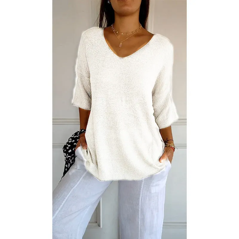 Women's Casual Basic Style Slimming Sleeve Solid Sweaters