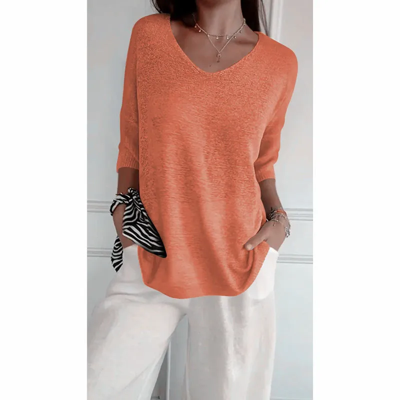 Women's Casual Basic Style Slimming Sleeve Solid Sweaters