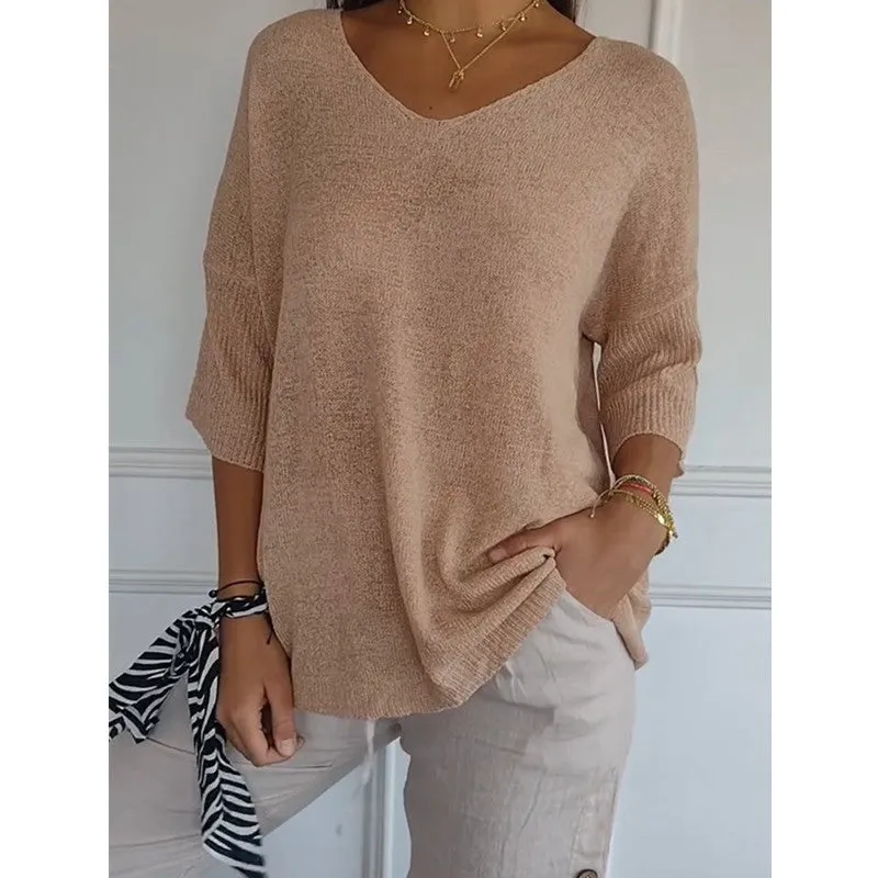 Women's Casual Basic Style Slimming Sleeve Solid Sweaters