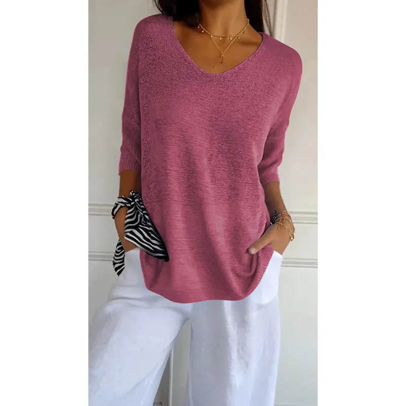 Women's Casual Basic Style Slimming Sleeve Solid Sweaters