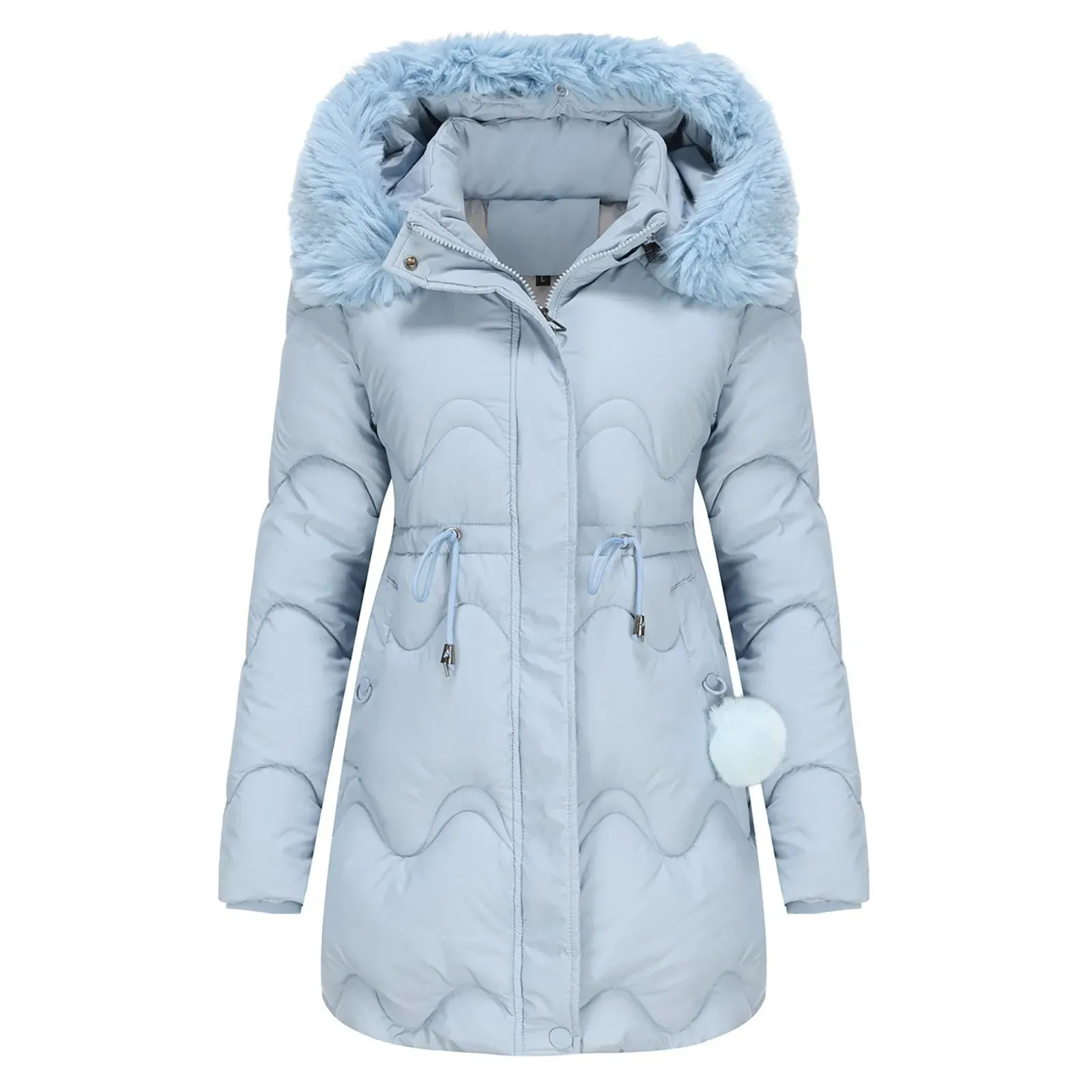 Women's Elegant Quilted Winter Coat with Zipper and Hood | Ideal for Autumn/Winter