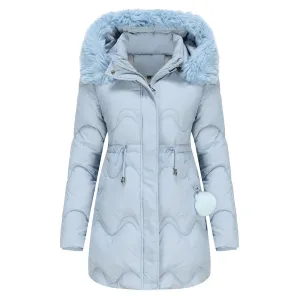 Women's Elegant Quilted Winter Coat with Zipper and Hood | Ideal for Autumn/Winter