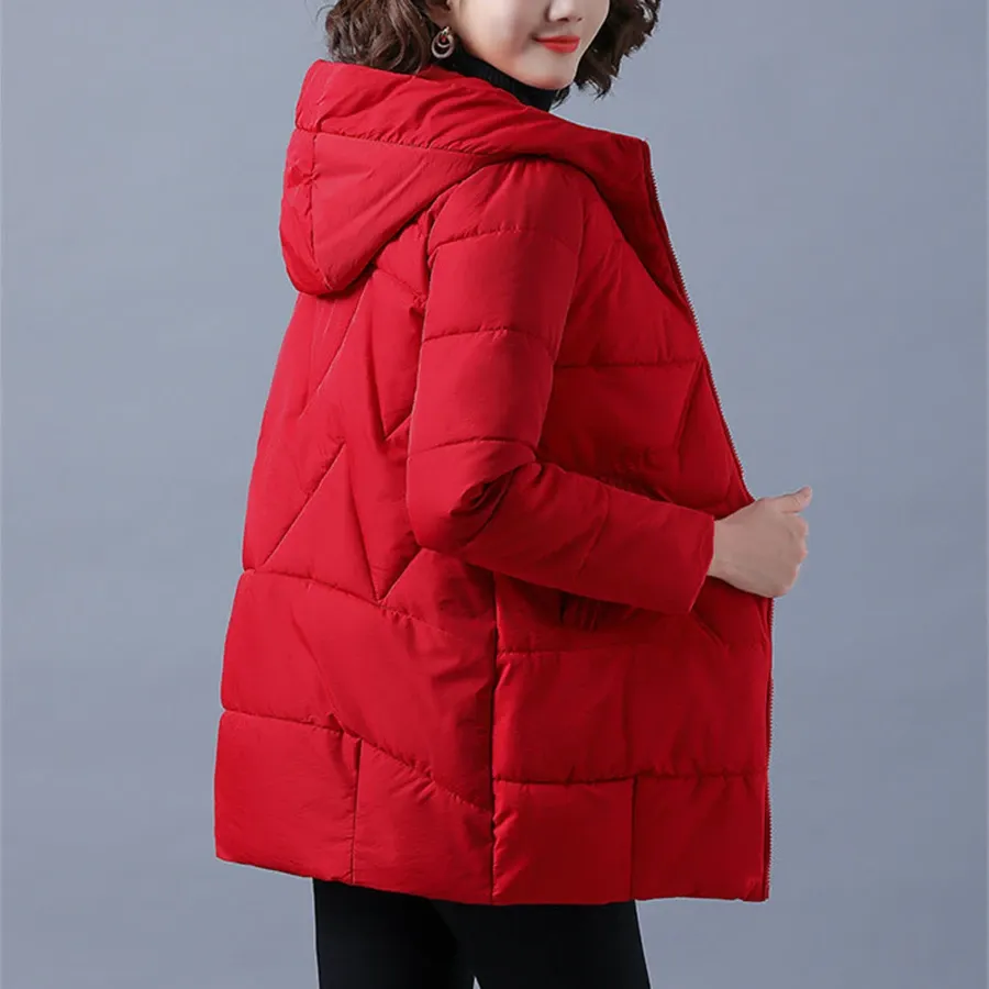 Women's Elegant Solid Colour Ribbed Quilted Coat with Zipper | Ideal for Autumn/Winter