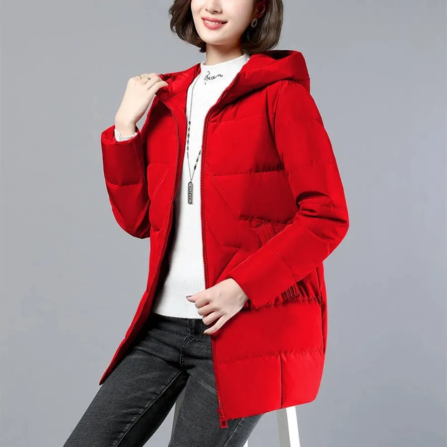 Women's Elegant Solid Colour Ribbed Quilted Coat with Zipper | Ideal for Autumn/Winter