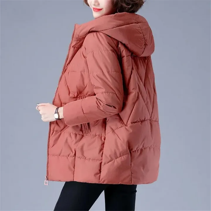 Women's Elegant Solid Colour Ribbed Quilted Coat with Zipper | Ideal for Autumn/Winter